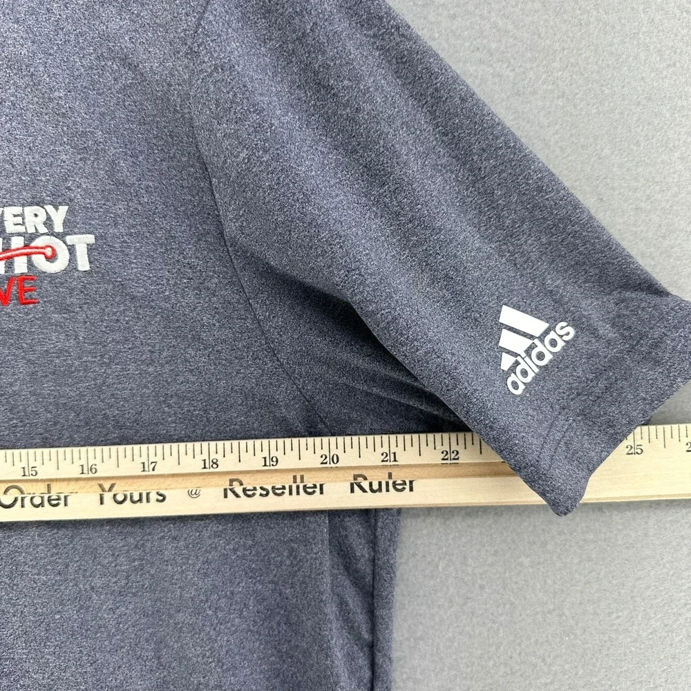 Adidas Golf Polo Shirt Every‎ Shot Live TV Gray Performance Mens M Retro Preppy